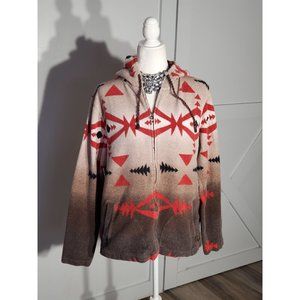 LUCKY BRAND BOHEMIAN JACKET COLOR BROWN LONG SLEEVE  COTTON  SIZE M